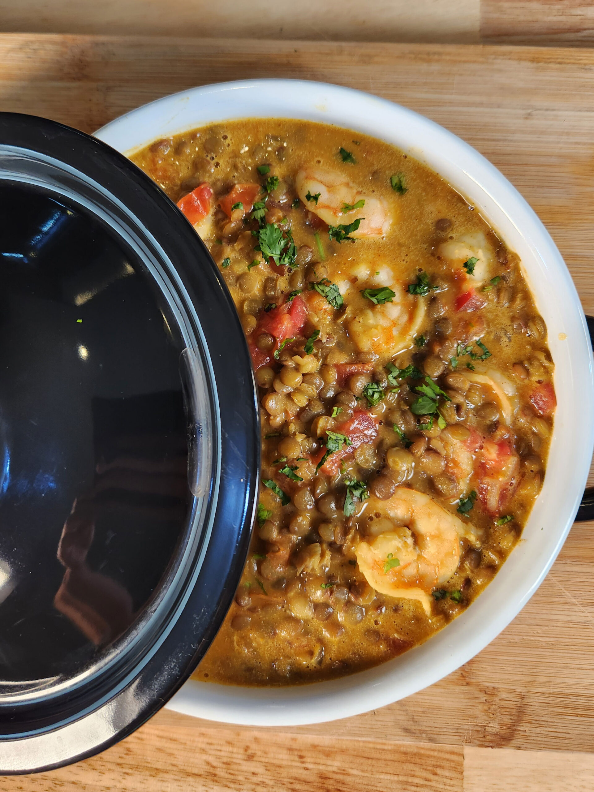 Lentejas con Camarón y Curry